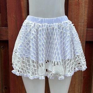 Assali Women’s White Crochet Mini Skirt Size S